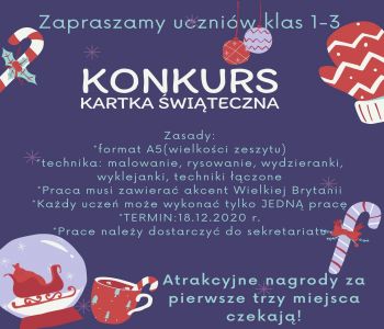 Konkurs Kartka świąteczna dla klas 1-3