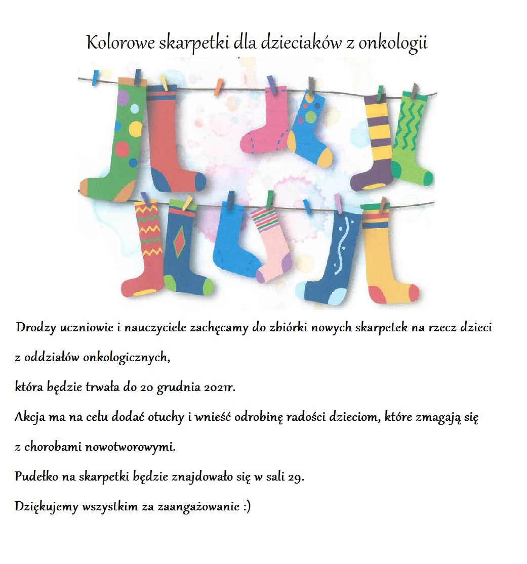 Kolorowe skarpetki dla dzieciaków z onkologii.