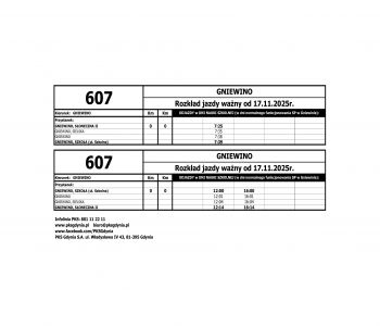 Dowozy i odwozy z ulic Sielskiej i Słonecznej w Gniewinie